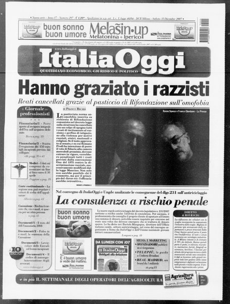 Italia oggi : quotidiano di economia finanza e politica